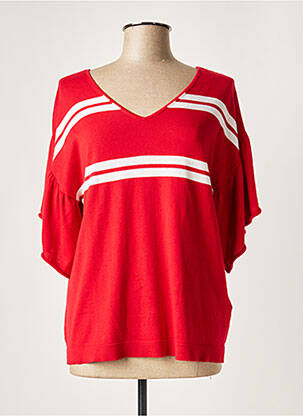 Pull coupe droite manches longues rouge ALLUDE femme