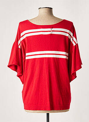 Pull coupe droite manches longues rouge ALLUDE femme