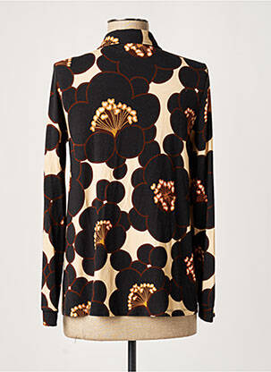 Chemisier imprimé fleurs manches longues marron SIYU femme