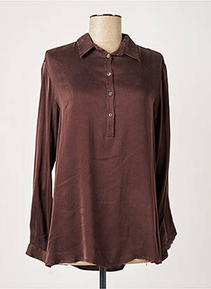 Chemisier coupe cintrée manches longues marron HER SHIRT femme