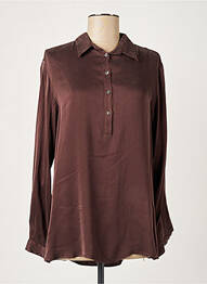 Chemisier coupe cintrée manches longues marron HER SHIRT femme