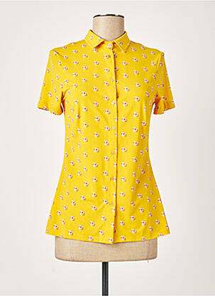 Chemisier imprimé fleurs manches courtes jaune SIYU femme
