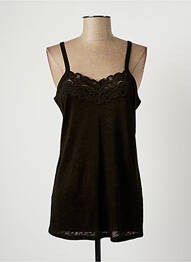 Top stretch fines bretelles noir ALLUDE femme