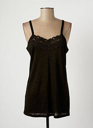 Top stretch fines bretelles noir ALLUDE femme