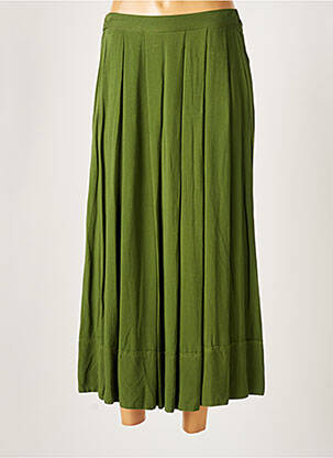 Jupe mi-longue stretch vert ZYGA femme