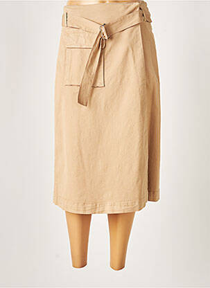 Jupe mi-longue coupe évasée beige PESERICO femme