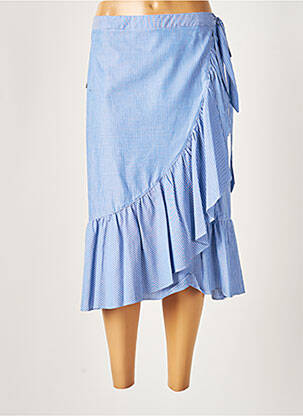 Jupe mi-longue coupe évasée bleu SET femme