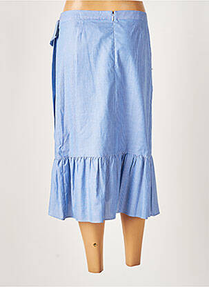 Jupe mi-longue coupe évasée bleu SET femme