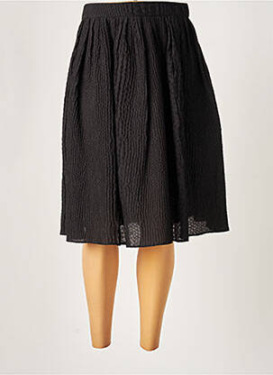 Jupe mi-longue coupe évasée noir PAULE KA femme