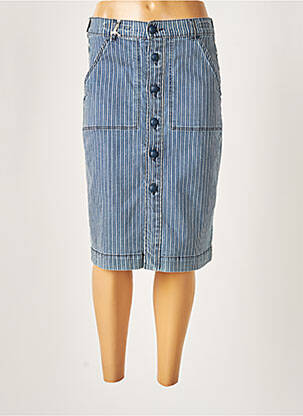 Jupe mi-longue coupe droite bleu JACOB COHEN femme