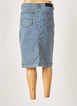 Jupe mi-longue coupe droite bleu JACOB COHEN femme
