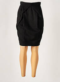 Jupe mi-longue doublure textile noir PAULE KA femme