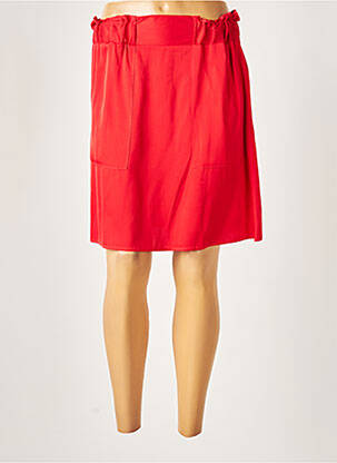 Jupe courte coupe droite rouge ALLUDE femme