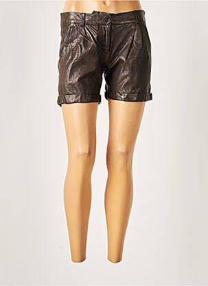 Short fermeture zippée sous rabat boutonné taille normale marron HARTFORD femme