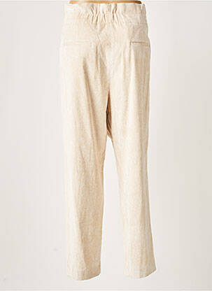 Pantalon chino fermeture zippée sous rabat avec crochet taille haute beige PESERICO femme