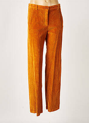 Pantalon large fermeture zippée sous rabat boutonné taille normale marron HARTFORD femme