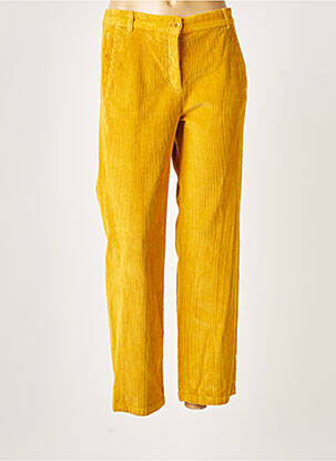 Pantalon chino fermeture zippée sous rabat boutonné taille normale jaune HARTFORD femme