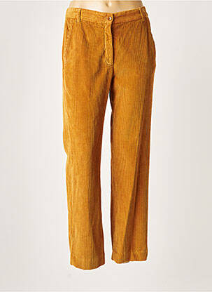 Pantalon chino fermeture zippée sous rabat boutonné taille normale marron HARTFORD femme