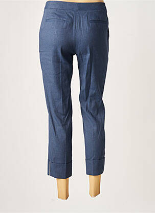 Pantalon 7/8 fermeture zippée sous rabat avec crochet taille normale bleu FABIANA FILIPPI femme