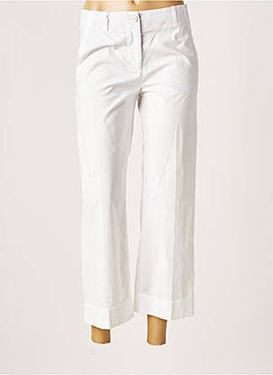 Pantalon 7/8 tissage popeline taille normale blanc ALBERTO BIANI femme