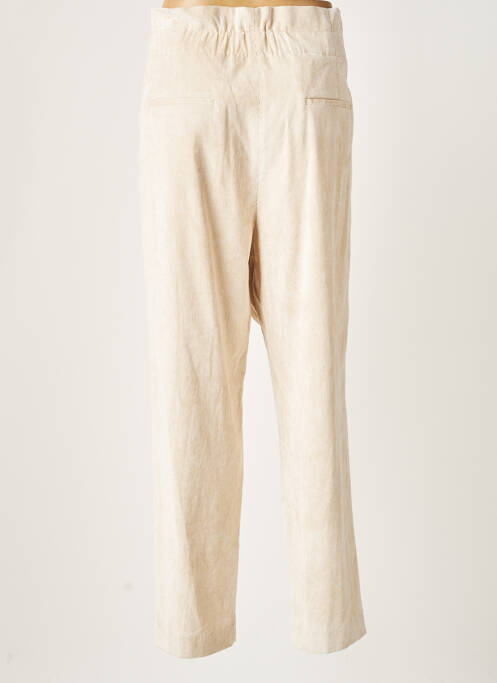 Pantalon chino fermeture zippée sous rabat avec crochet taille haute beige PESERICO femme