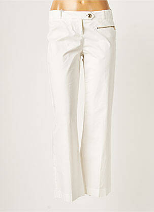 Pantalon large fermeture zippée sous rabat boutonné taille basse beige PATRIZIA PEPE femme