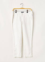 Pantalon 7/8 tissage popeline taille basse blanc ARMANI femme