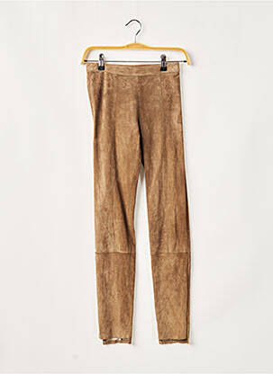 Pantalon 7/8 taille haute taille haute marron ANNE DELAIGLE femme