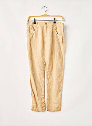 Pantalon 7/8 fermeture zippée sous rabat boutonné taille basse beige EMPORIO ARMANI femme