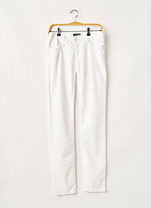 Pantalon slim tissage popeline taille normale blanc ARMANI femme