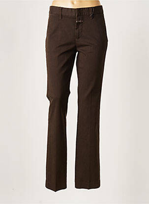 Pantalon chino fermeture zippée sous rabat boutonné taille normale marron CLOSED femme