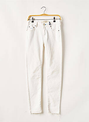 Jeans coupe slim broderie rivets taille normale beige JACOB COHEN femme