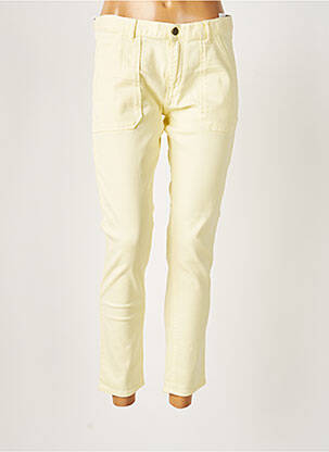 Pantalon 7/8 stretch taille normale jaune ACQUAVERDE femme