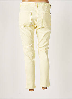 Pantalon 7/8 stretch taille normale jaune ACQUAVERDE femme