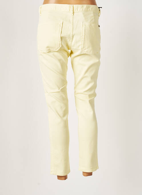 Pantalon 7/8 stretch taille normale jaune ACQUAVERDE femme
