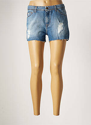 Short fermeture zippée sous rabat boutonné taille normale bleu ACQUAVERDE femme