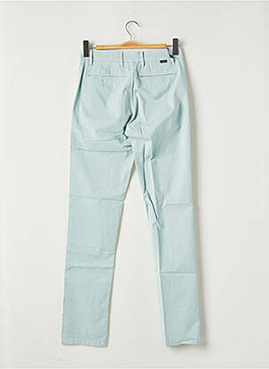 Pantalon chino fermeture zippée sous rabat boutonné taille normale bleu SERGE BLANCO femme