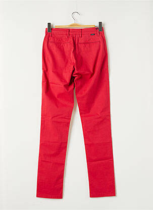Pantalon chino fermeture zippée sous rabat boutonné taille normale rouge SERGE BLANCO femme