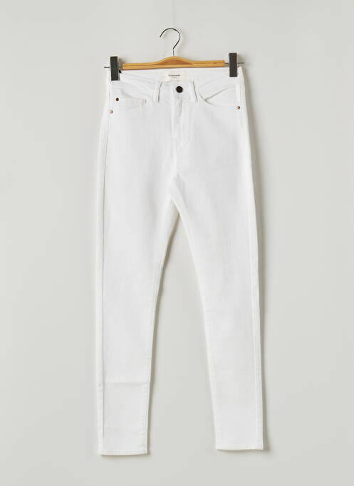 Jeans coupe slim broderie rivets taille normale blanc ACQUAVERDE femme