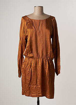 Robe mi-longue manches longues manches longues marron HARTFORD femme