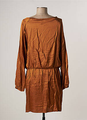 Robe mi-longue manches longues manches longues marron HARTFORD femme