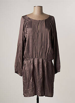 Robe mi-longue manches longues manches longues gris HARTFORD femme