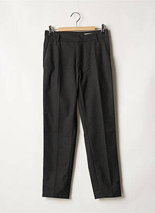 Pantalon chino broderie galons latéraux taille normale gris REIKO femme