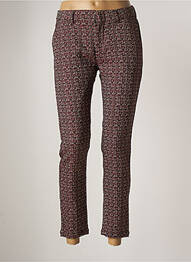 Pantalon 7/8 stretch taille normale rouge REIKO femme