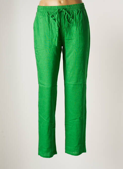 Pantalon droit vert MARIE LA LUNE pour femme