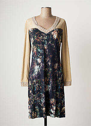 Robe mi-longue beige QUATTRO femme