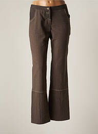 Pantalon droit fermeture zippée sous rabat boutonné taille normale marron COCO MENTHE femme