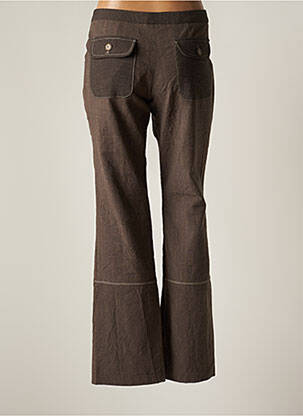 Pantalon droit fermeture zippée sous rabat boutonné taille normale marron COCO MENTHE femme