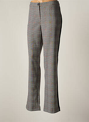 Pantalon droit tissage popeline taille normale gris FELINO femme