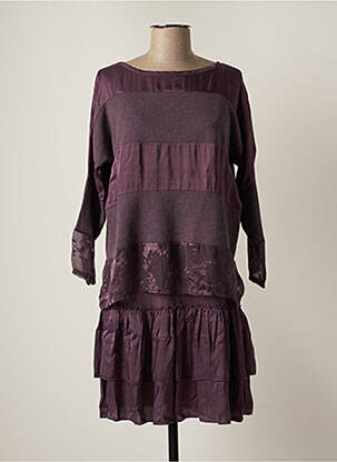 Robe mi-longue violet POUSSIERE D'ETOILE pour femme